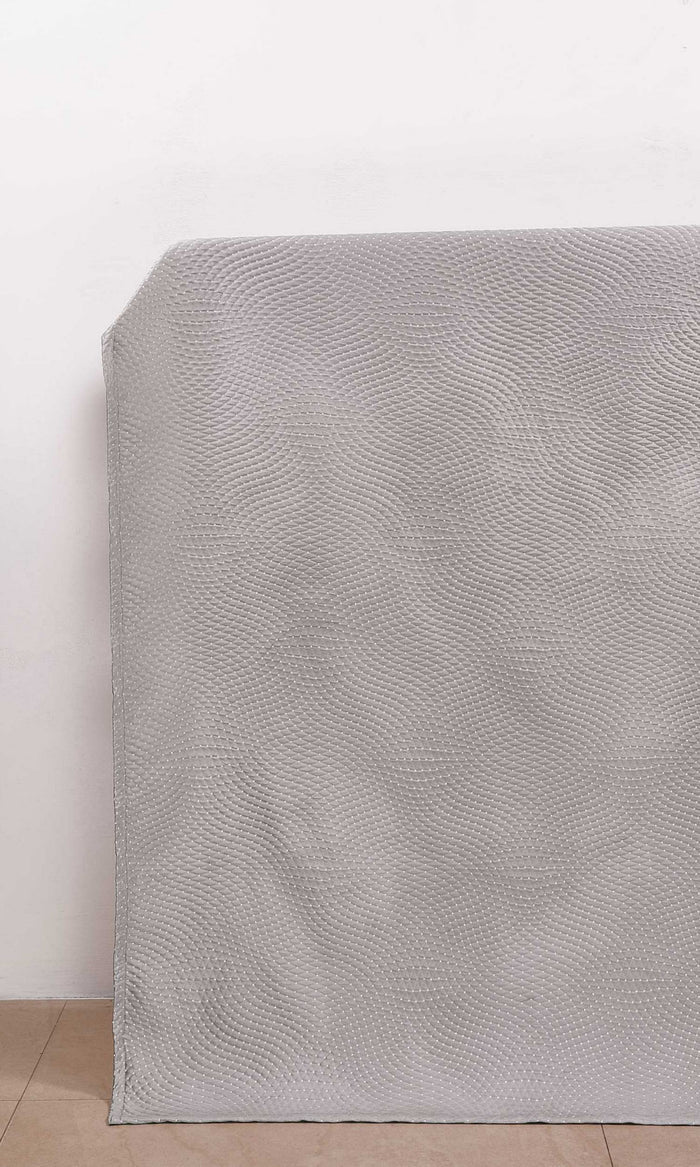 Silk-Blend Curtain Panels for Living, Bedroom, Kitchen, Bathroom (Grey)