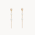 Luna Perla Pearl Chain Earring in 14k yellow gold