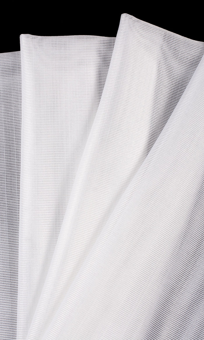 Textured Sheer Fabric By the Metre for Curtains & Drapes (White)