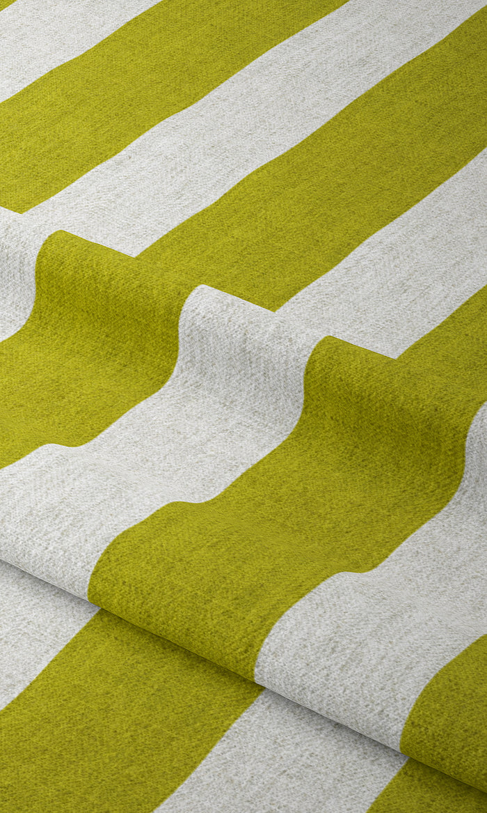 Striped Pinch Pleat, Rod Pocket, Eyelet Curtains (Apple Green)