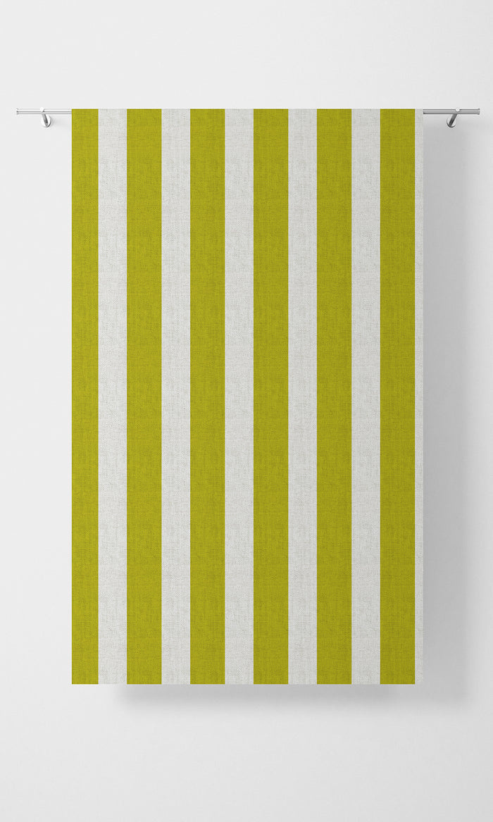 Striped Curtains (Apple Green) Extra Long Short Wide