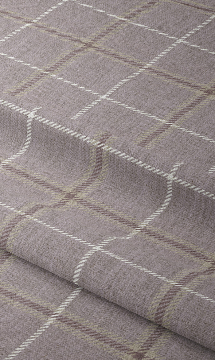 Modern Check Patterned Home Textile Fabric Material By the Metre (Lavender)