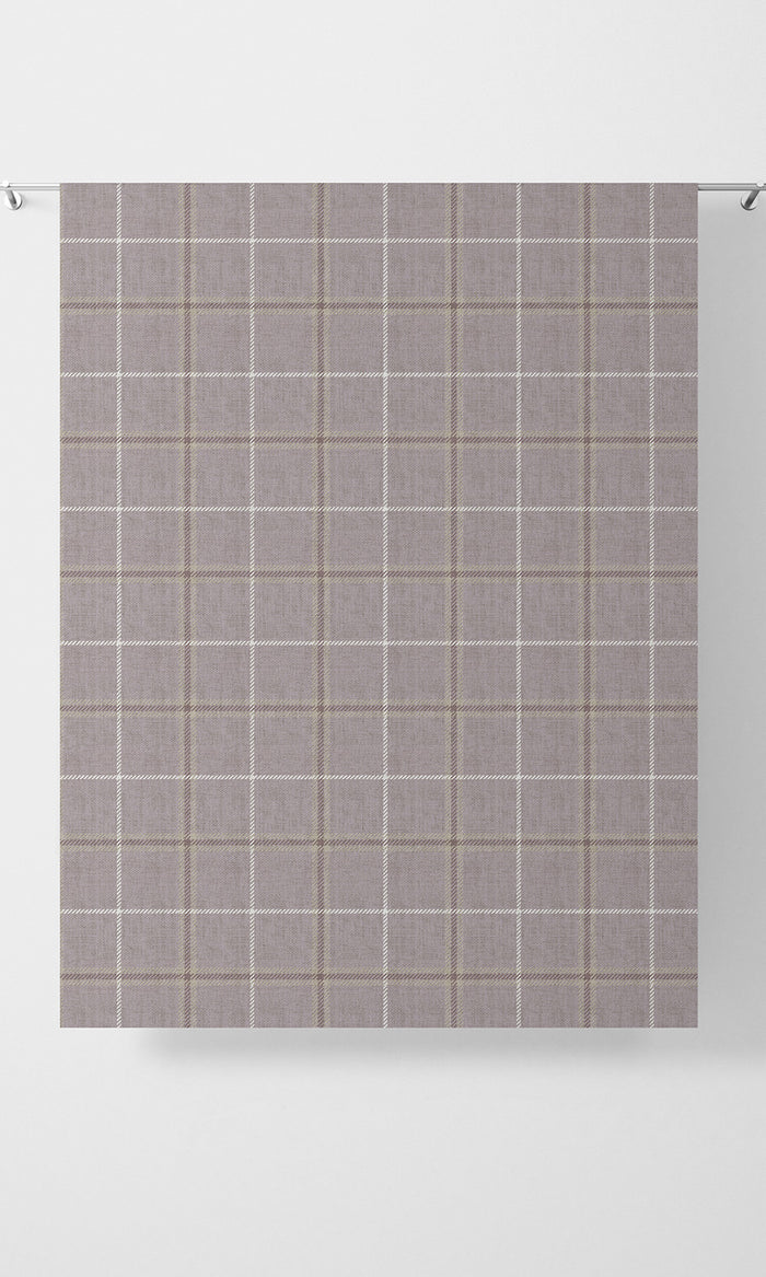 Modern Check Patterned Fabric Material By the Metre (Lavender)