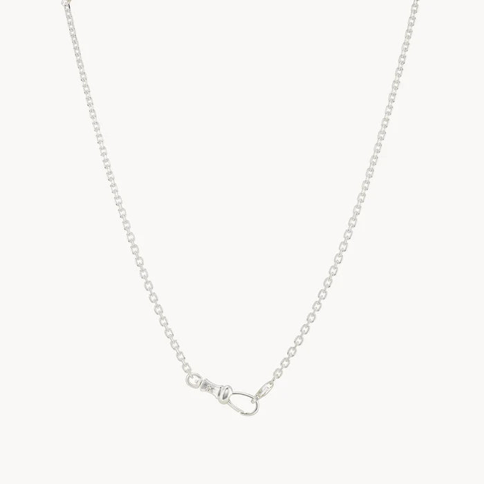 Magic Maker Charm Collector Clasp Silver Chain Necklace in sterling silver with diamonds