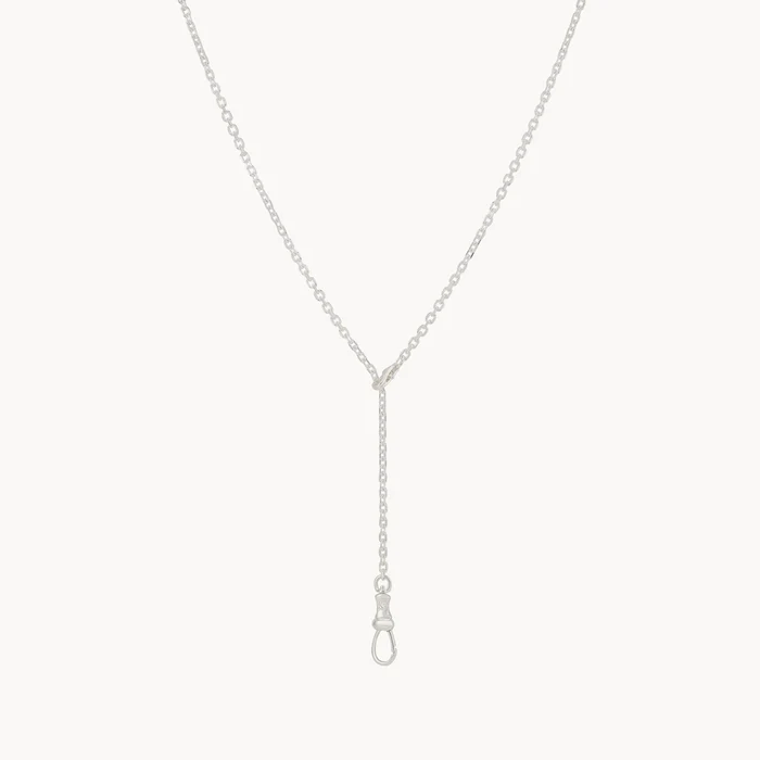 Magic Maker Charm Collector Clasp Silver Chain Necklace in sterling silver with diamonds, alternate angle detail view 3