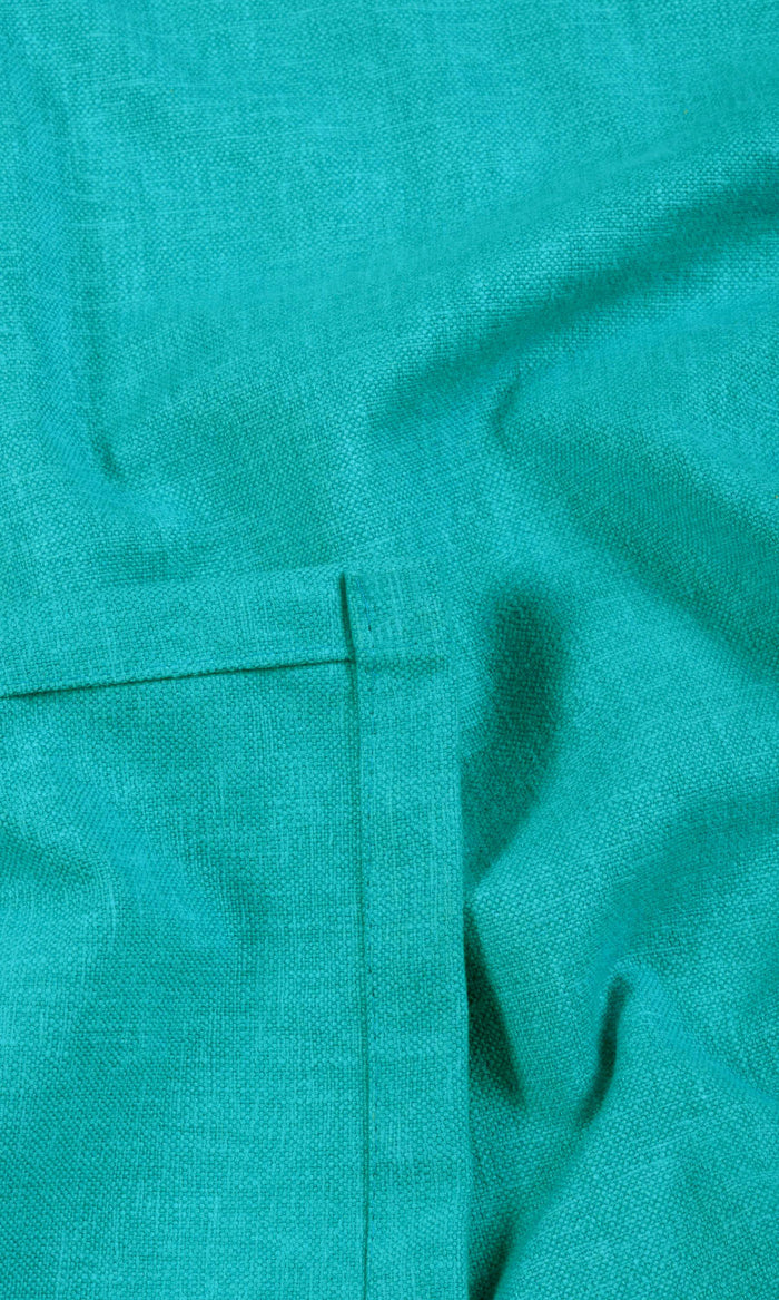 Linen-Blend Curtains for Living, Bedroom, Kitchen, Bathroom (Turquoise Blue)