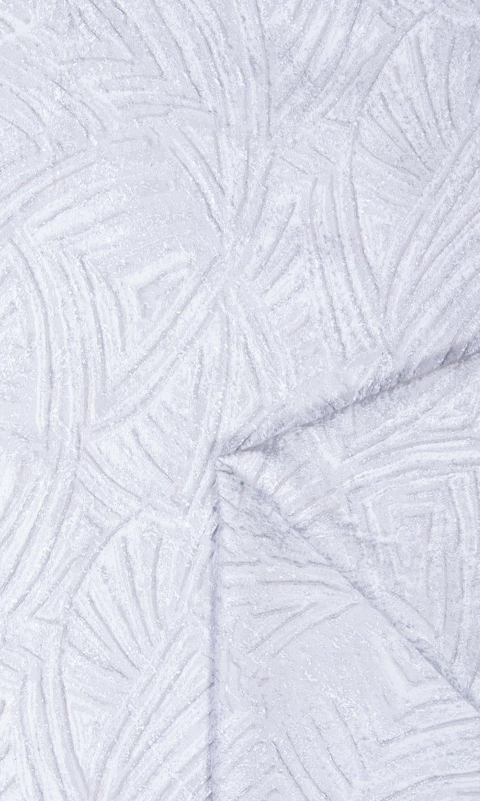 Self-Patterned Poly-Cotton Home Décor Fabric By the Metre (White)