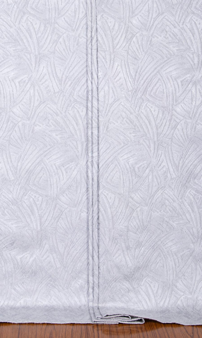 Self-Patterned Poly-Cotton Home Textile Fabric Material By the Metre (White)