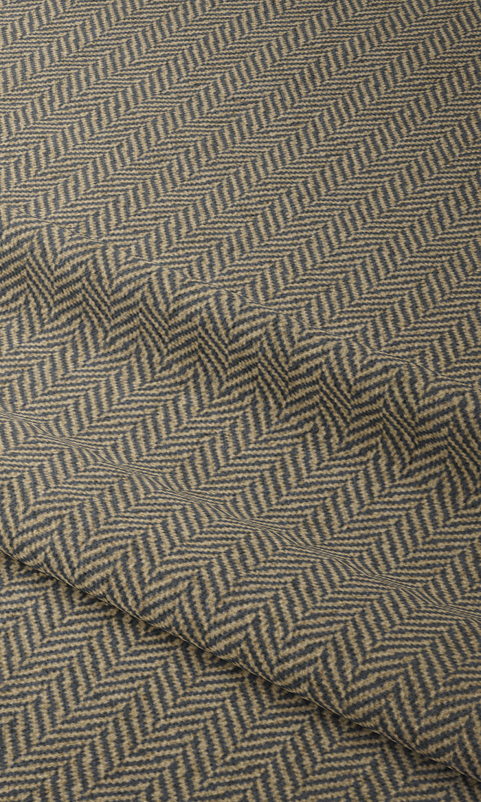 Herringbone Textured Home Textile Fabric Material By the Metre (Warm Grey/ Brown)