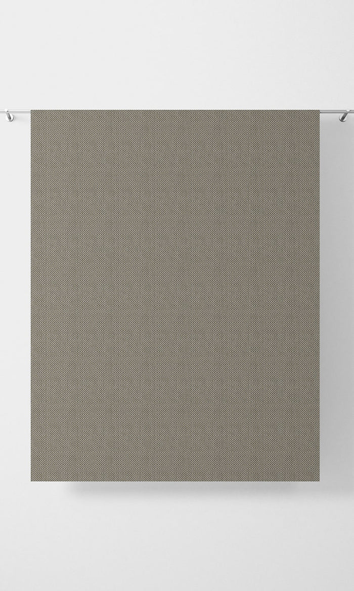 Herringbone Textured Fabric Material By the Metre (Warm Grey/ Brown)