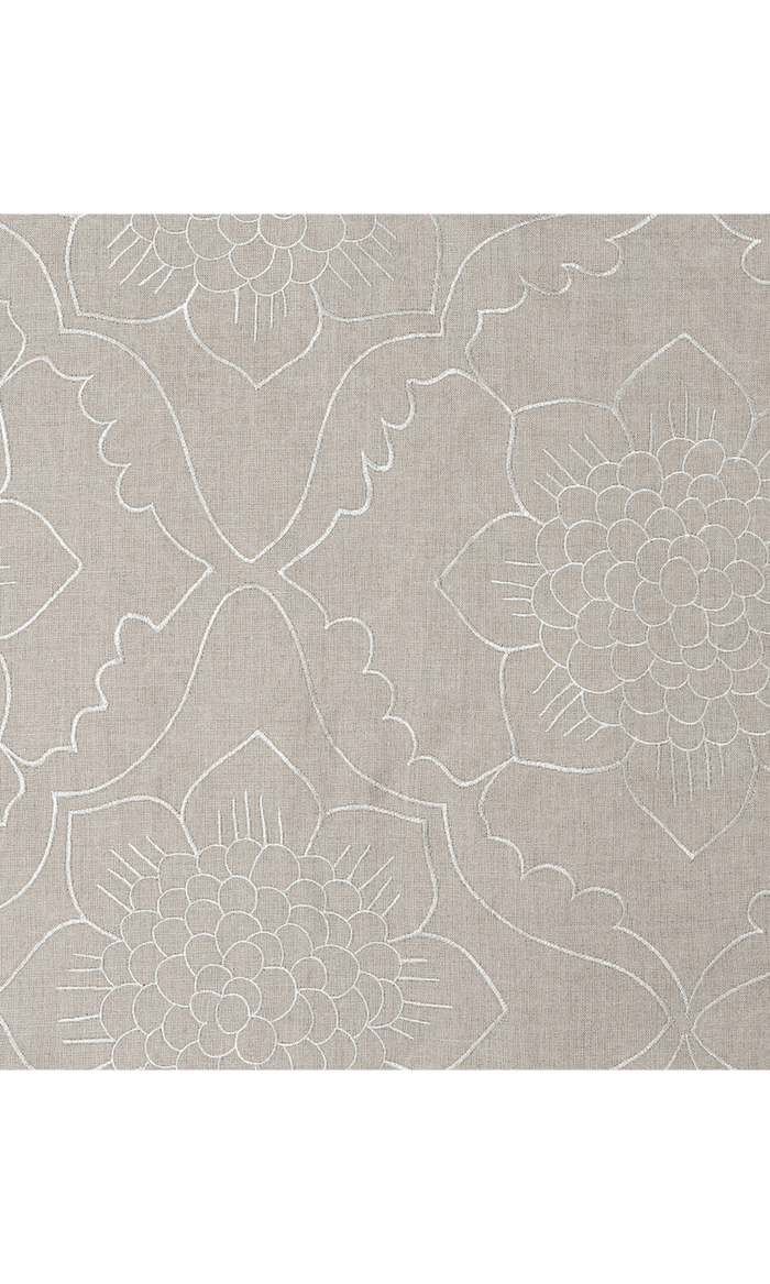 Floral Embroidered Linen Drapes for Living, Bedroom, Kitchen, Bathroom (Brown)