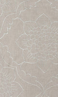 Floral Embroidered Linen Home Décor Fabric By the Metre (Brown)