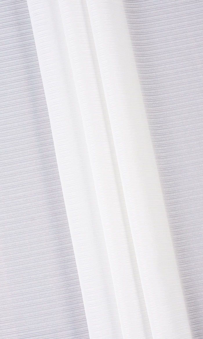 Striped Sheer Home Textile Fabric Material By the Metre (Chiffon White)