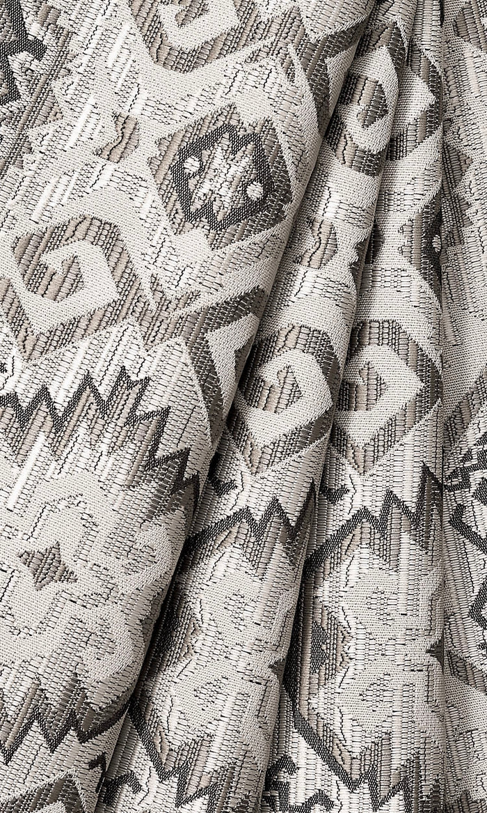 Aztec Print Window Treatments Fabric By the Metre (Deep Beige/ Charcoal)
