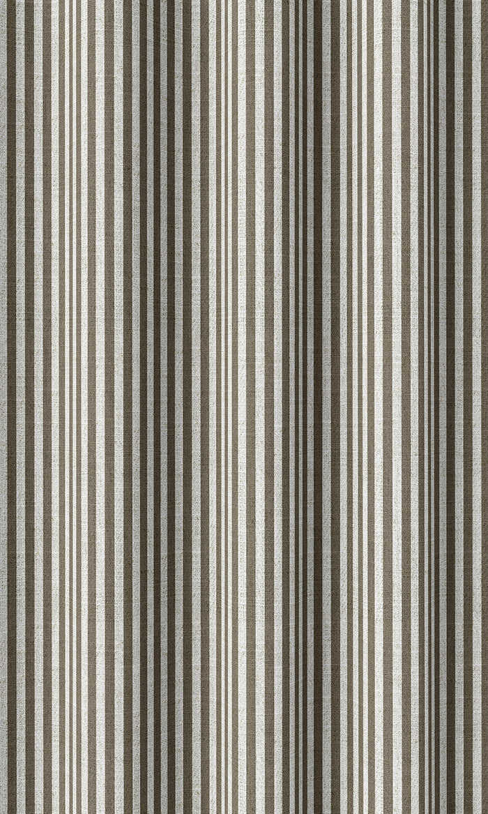 Striped Print Curtains (Brown/ White)