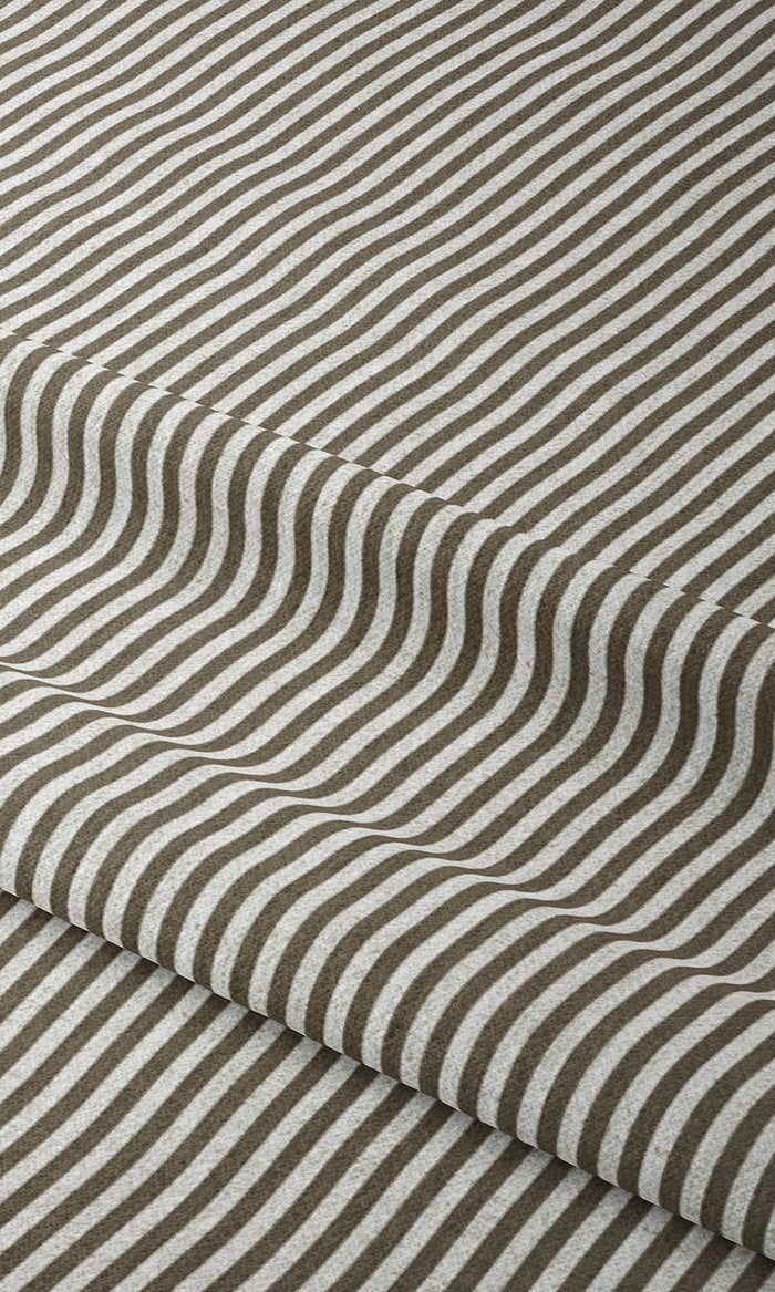 Striped Print Curtains for Living, Bedroom, Kitchen, Bathroom (Brown/ White)