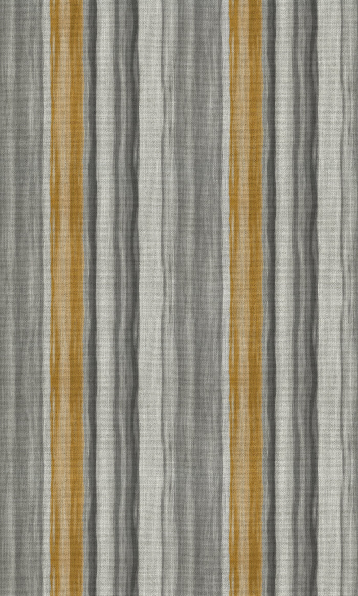 Modern Striped Fabric Material By the Metre (Grey/ Yellow)