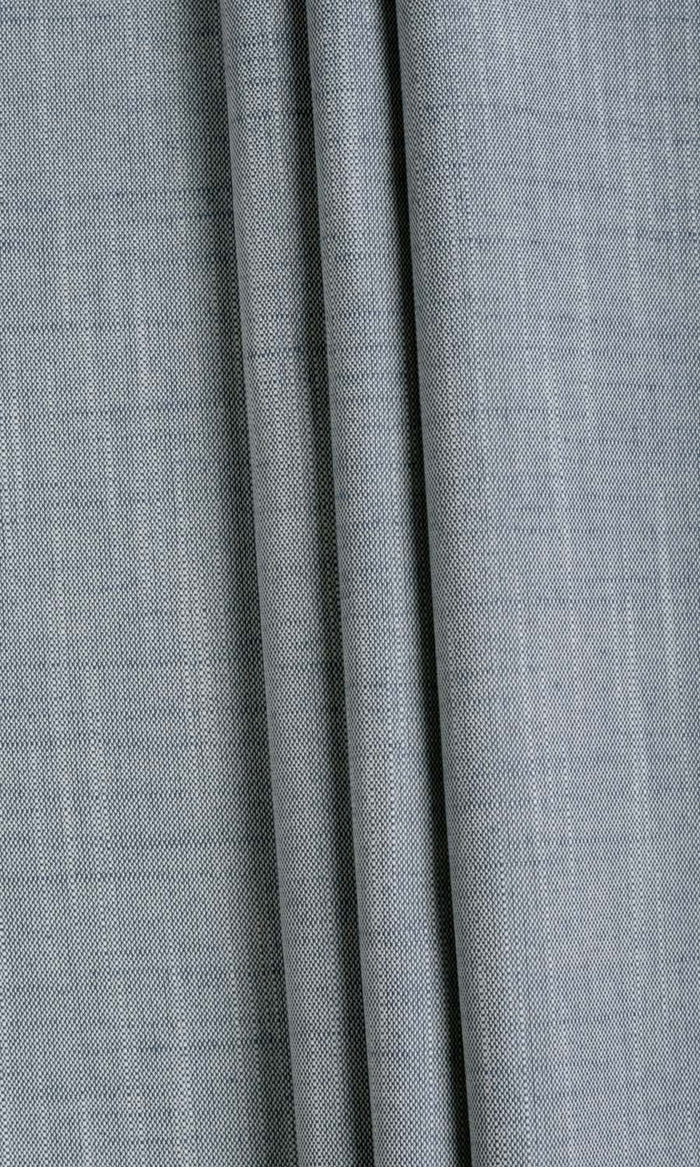 Plain Linen Texture Curtains / Drapes / Window Drapery Panels (Denim Blue)