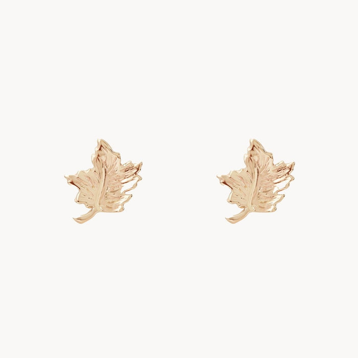 Maple Leaf Earring in 14k yellow gold