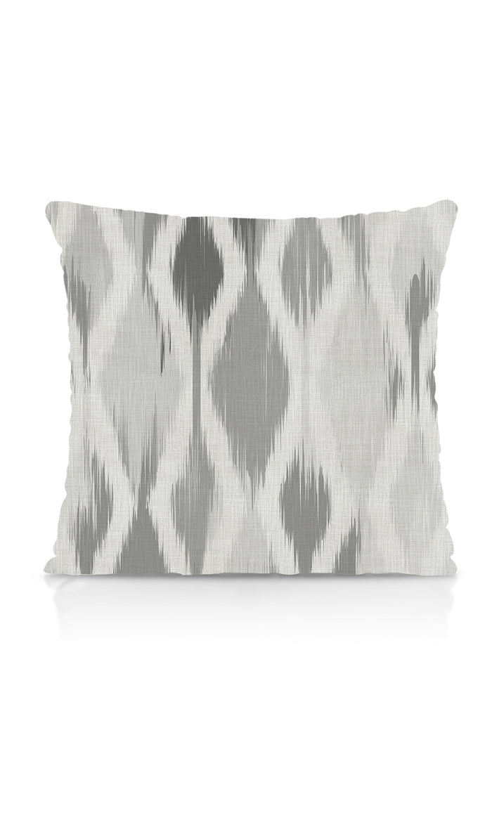 Ikat-Style Home Textile Fabric Material By the Metre (Eggshell White/ Pewter Grey)