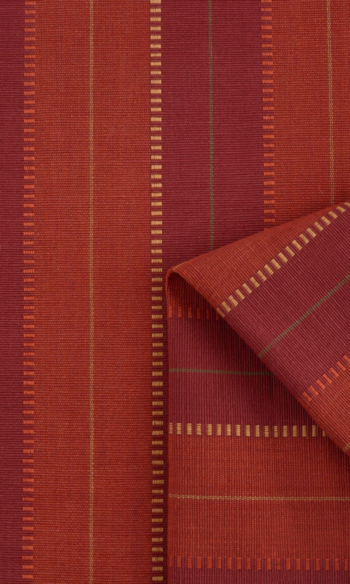 Cotton Pinch Pleat, Rod Pocket, Eyelet Curtains (Red)
