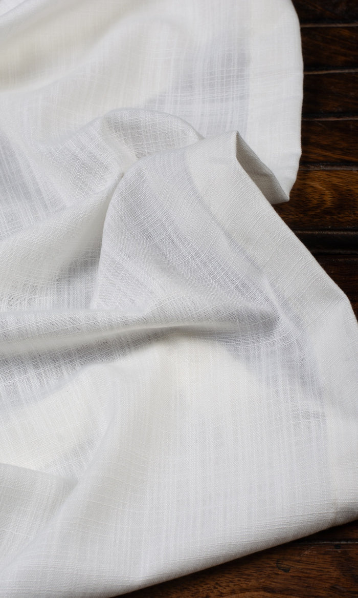 Semi-Sheer Fabric By the Metre for Curtains & Drapes (White)