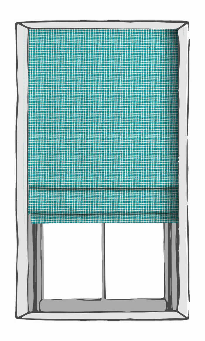 Modern Check Print Curtains for Living, Bedroom, Kitchen, Bathroom (Pacific Blue)