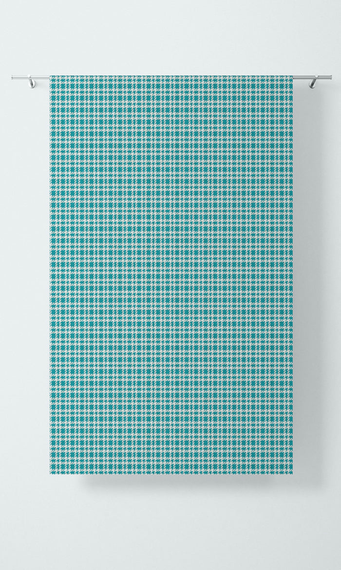 Modern Check Print Curtains (Pacific Blue) Extra Long Short Wide