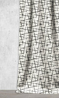 Modern Geo Print Curtain Panels (Black/ Ivory)