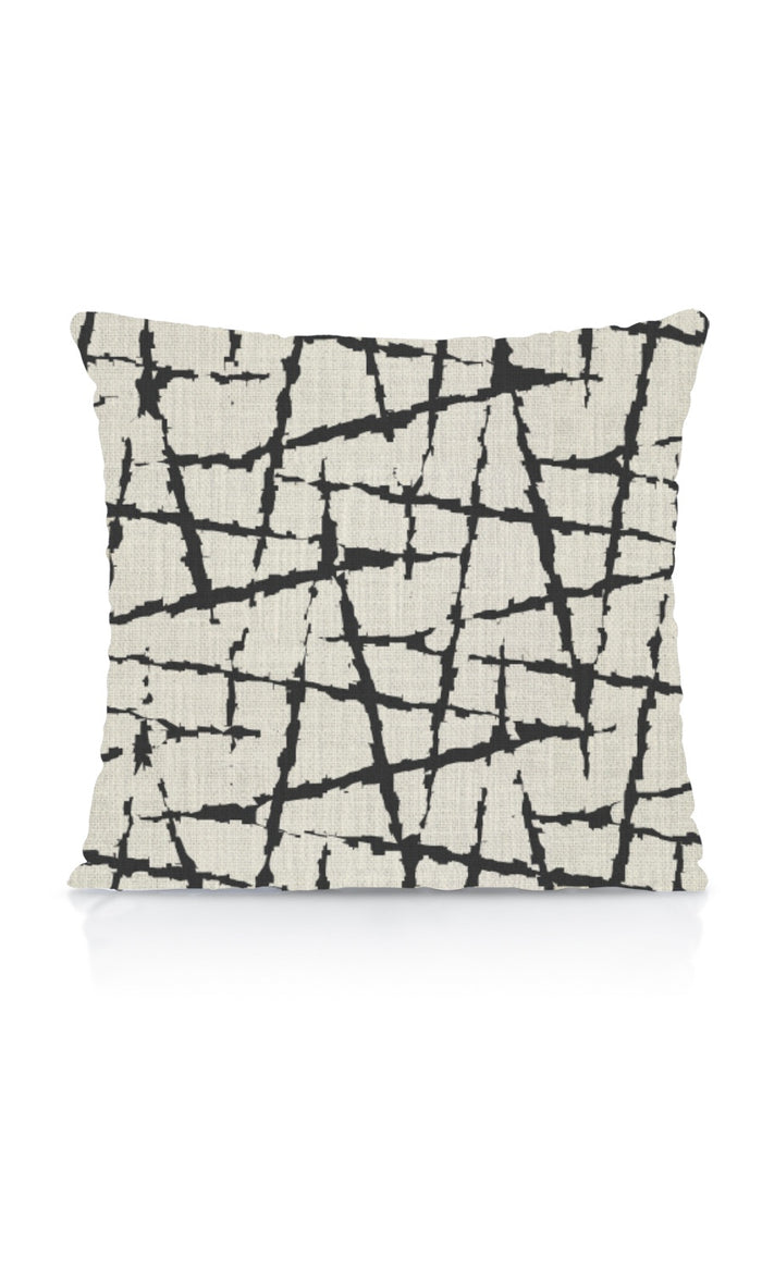 Modern Geo Print Pinch Pleat, Rod Pocket, Eyelet Curtains (Black/ Ivory)