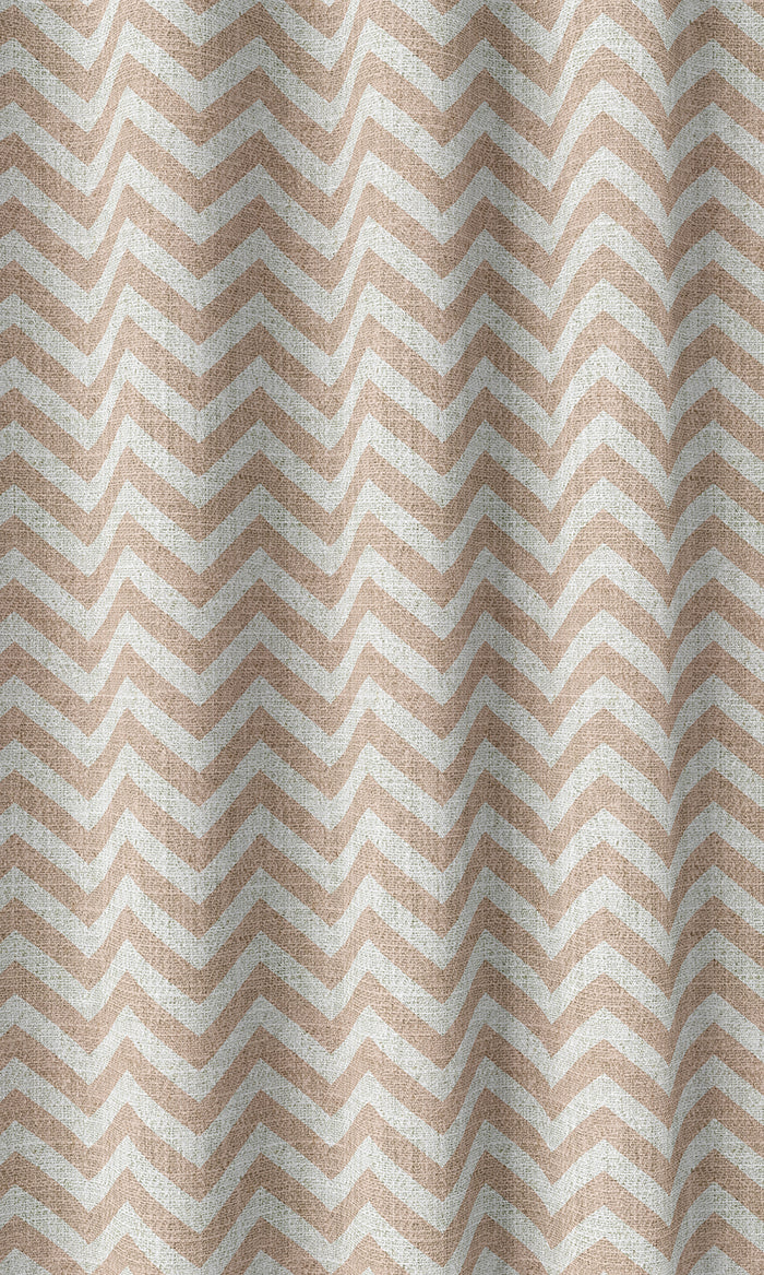 Modern Chevron Print Home Décor Fabric By the Metre (Blush Pink/ White)