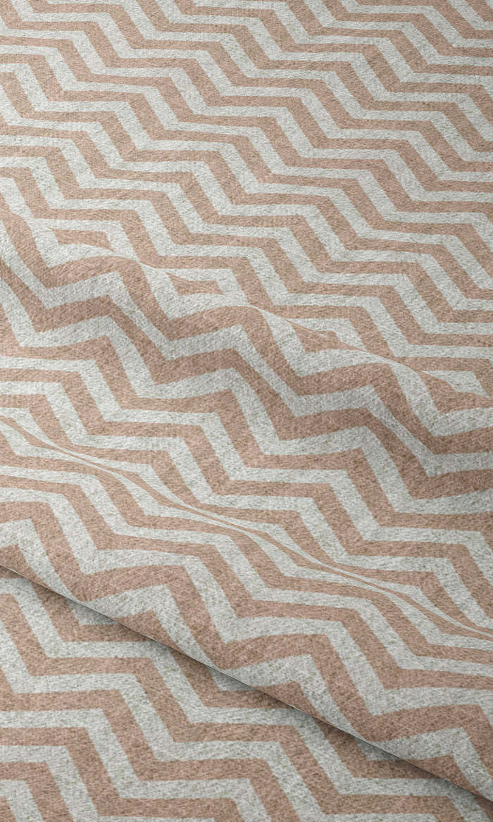 Modern Chevron Print Window Treatments Fabric By the Metre (Blush Pink/ White)