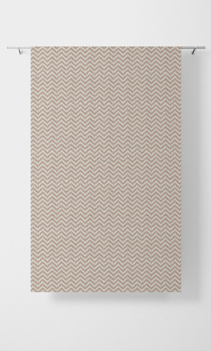 Modern Chevron Print Home Textile Fabric Material By the Metre (Blush Pink/ White)