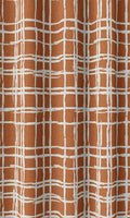 Abstract Patterned Curtains (Orange/ White)