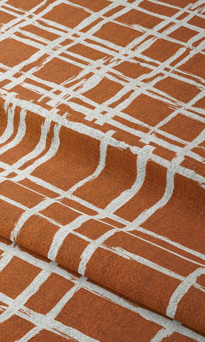 Abstract Patterned Curtains for Living, Bedroom, Kitchen, Bathroom (Orange/ White)