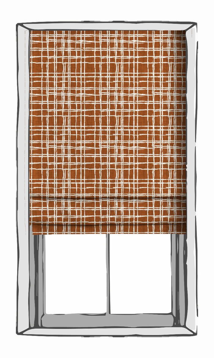 Abstract Patterned Curtains (Orange/ White) Extra Long Short Wide