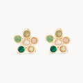 Meadow Forget-me-not Green Studs in 10k/14k yellow gold
