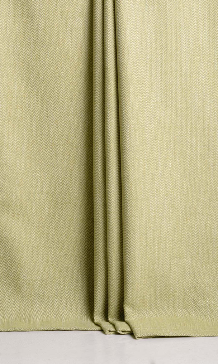Herringbone Textured Fabric By the Metre for Curtains & Drapes (Green)
