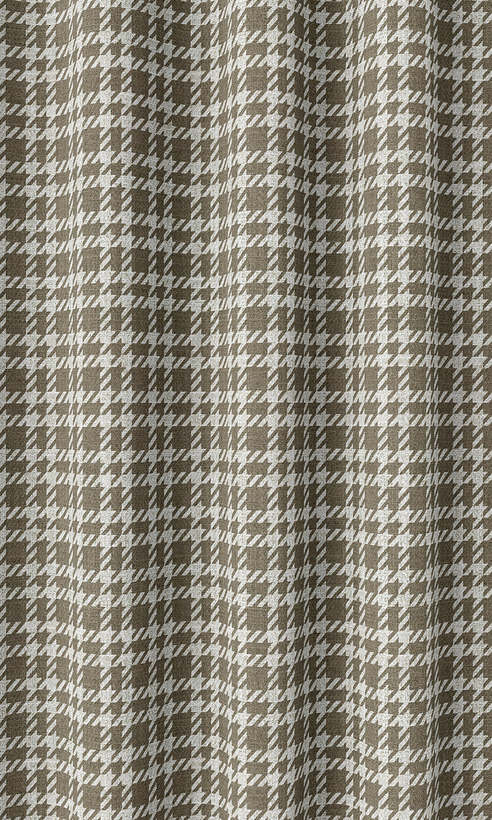 Check Patterned Drapes (Mocha Brown/ White)