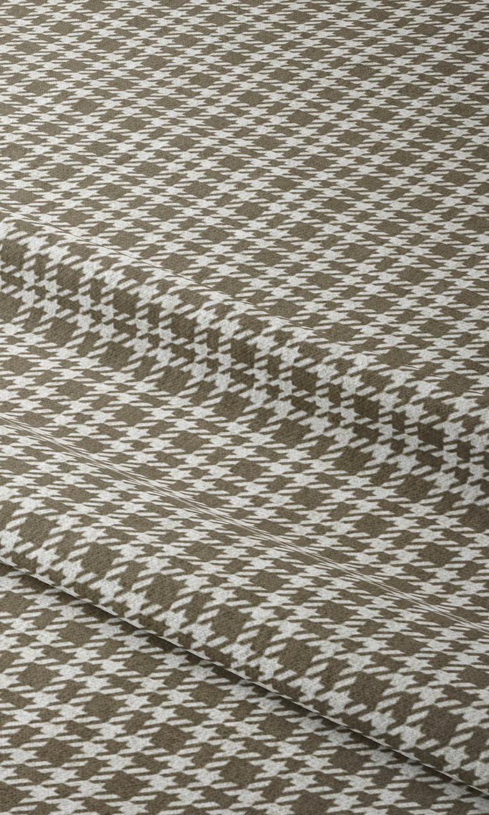 Check Patterned Drapes for Living, Bedroom, Kitchen, Bathroom (Mocha Brown/ White)