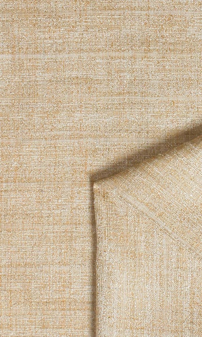 Faux Silk Textured Home Textile Fabric Material By the Metre (Golden Beige)