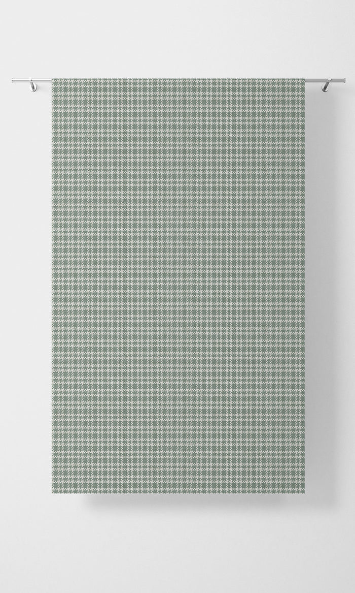 Checkered Pinch Pleat, Rod Pocket, Eyelet Curtains (Duck Egg Blue)