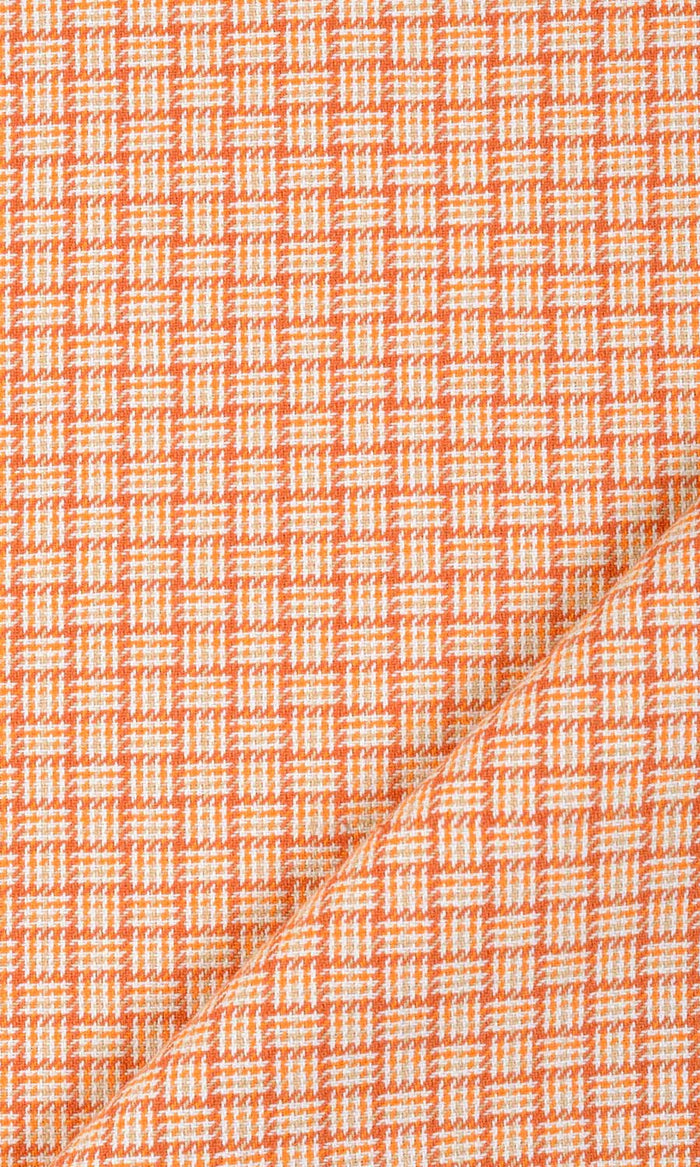 Basketweave Cotton Drapes for Living, Bedroom, Kitchen, Bathroom (Orange/ Candy Red)
