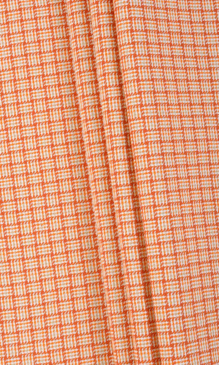Basketweave Cotton Pinch Pleat, Rod Pocket, Eyelet Curtains (Orange/ Candy Red)