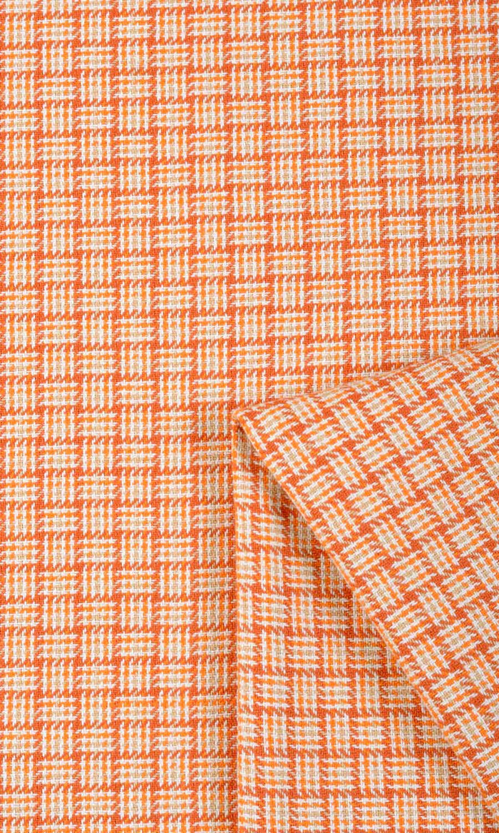 Basketweave Cotton Any Size Style Curtains (Orange/ Candy Red)