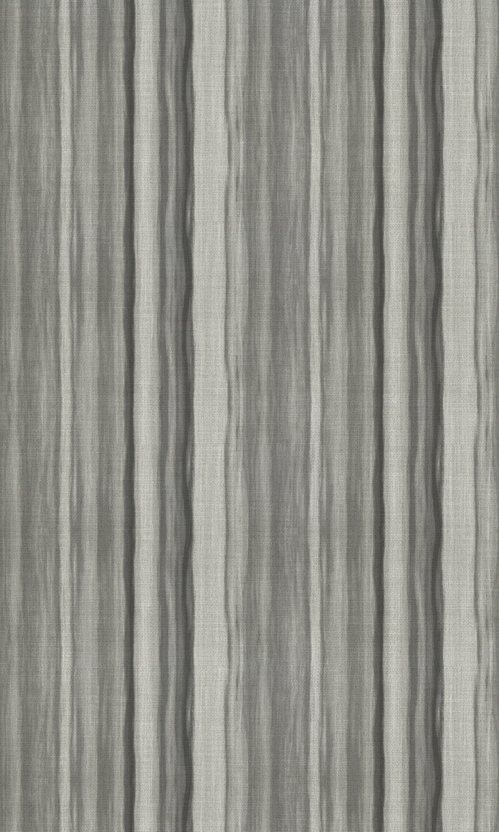 Watercolor Effect Striped Fabric Material By the Metre (Grey)