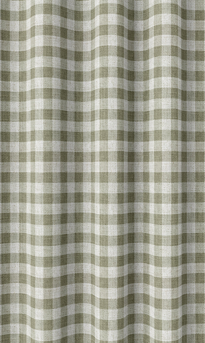 Check Patterned Home Décor Fabric By the Metre (Green/ White)