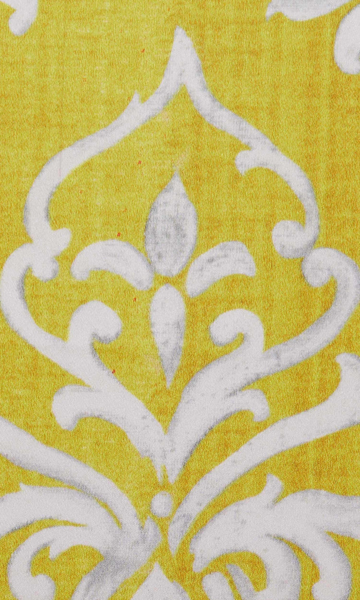 Damask Pinch Pleat, Rod Pocket, Eyelet Curtains (Yellow/ White)