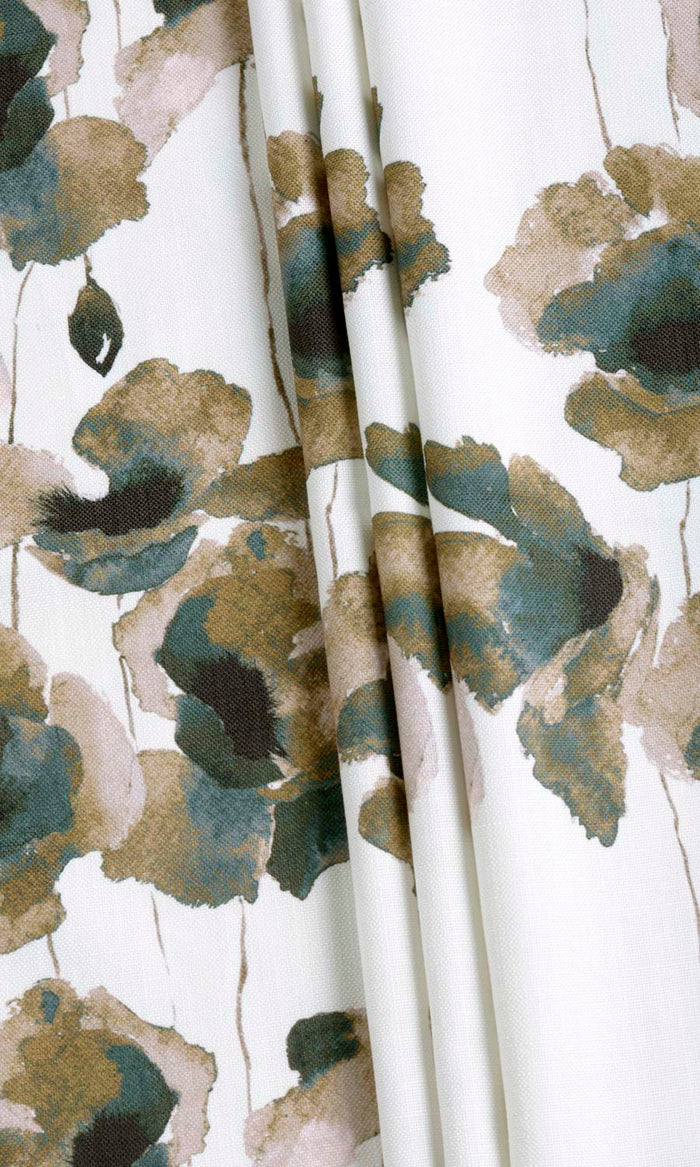 Water Lilies Floral Curtains (Brown/ Grey) Extra Long Short Wide