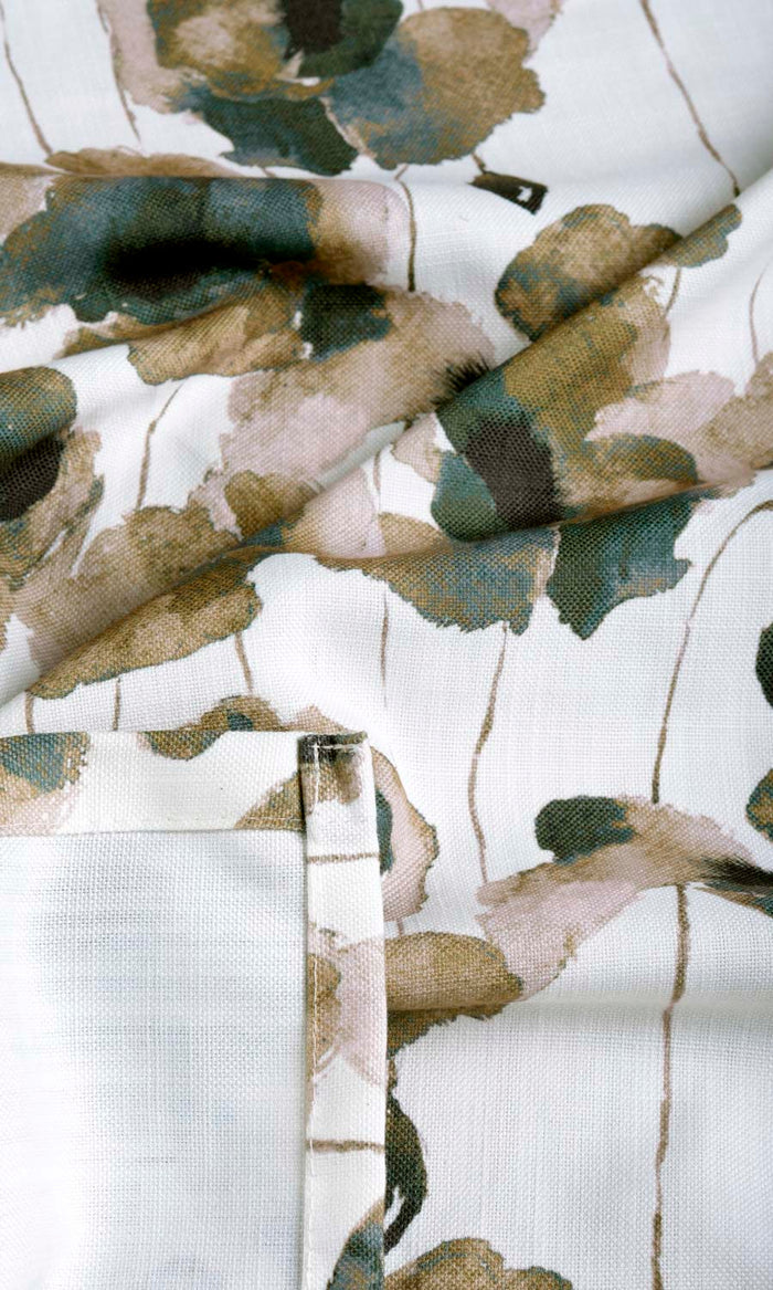 Water Lilies Floral Made-to-Measure Curtains (Brown/ Grey)